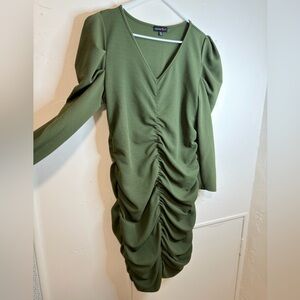 Rainbow Olive Long Sleeve Dress